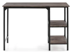 Bureau Colón Noir,Table Pour PC, 2 Rayons, Style Industriel, 110 Cm Longueur -Meubles Soldes Magasin meuble bureau 10762123