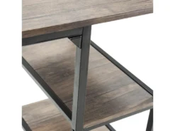 Bureau Colón Noir,Table Pour PC, 2 Rayons, Style Industriel, 110 Cm Longueur -Meubles Soldes Magasin meuble bureau 10762125