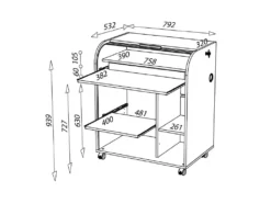 Bureau Secrétaire à Rideau Noir - TOP N°2 -Meubles Soldes Magasin meuble bureau 11142753