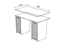 Bureau Aménagé à Rideaux Blanc - FENDY N°15 -Meubles Soldes Magasin meuble bureau 11143035
