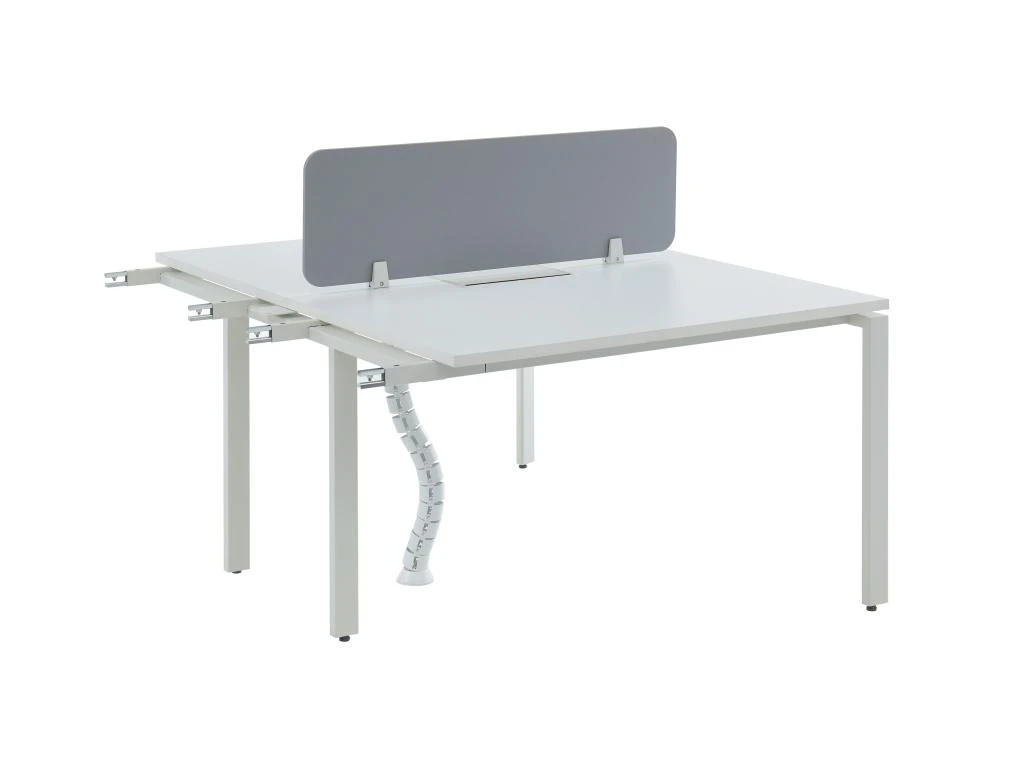 Extension Pour Bureau Bench 2 Personnes - Blanc - L120 Cm - Avec Séparateur - DOWNTOWN 1 Extension Pour Bureau Bench 2 Personnes - Blanc - L120 Cm - Avec Séparateur - DOWNTOWN