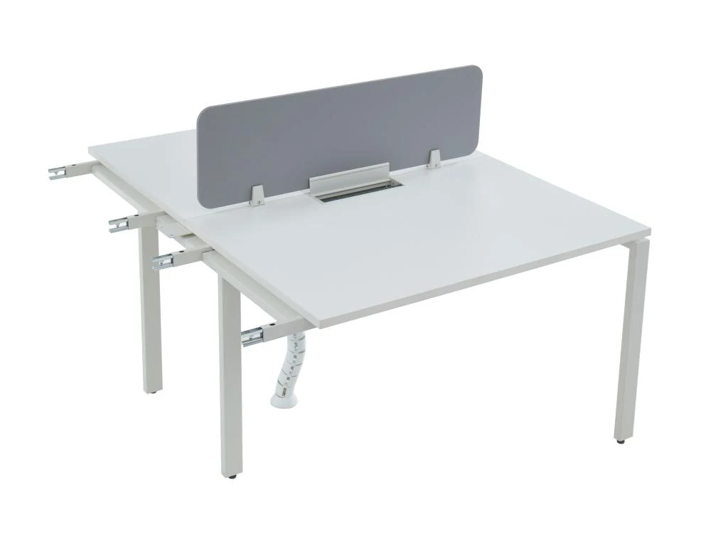 Extension Pour Bureau Bench 2 Personnes - Blanc - L120 Cm - Avec Séparateur - DOWNTOWN 3 Extension Pour Bureau Bench 2 Personnes - Blanc - L120 Cm - Avec Séparateur - DOWNTOWN – Image 3