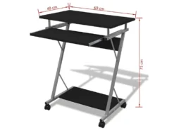 Bureau Table Meuble Travail Informatique De Bureau Noire Pour Ordinateur 0502096 -Meubles Soldes Magasin meuble bureau 12460289