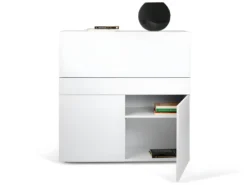Bureau FOCUS - Blanc Laqué - TEMAHOME -Meubles Soldes Magasin meuble bureau 12515465