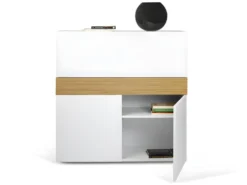 Bureau FOCUS - Blanc Et Chêne Naturel - TEMAHOME -Meubles Soldes Magasin meuble bureau 12515489