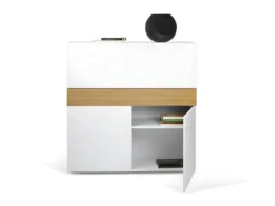 Bureau FOCUS - Blanc Et Chêne Naturel - TEMAHOME -Meubles Soldes Magasin meuble bureau 12515493