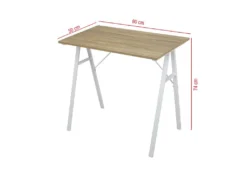 Table D'ordinateur Bureau De Jeu Gaming Moderne En Acier Bois Beige -Meubles Soldes Magasin meuble bureau 12520003