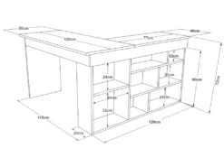 Bureau D'angle Avec Rangements - Coloris : Blanc Et Naturel - LILEUL 17 Bureau D'angle Avec Rangements - Coloris : Blanc Et Naturel - LILEUL -Meubles Soldes Magasin meuble bureau 12697647