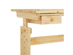 Bureau Enfant écolier Junior FLEXI Table à Dessin Réglable En Hauteur Et Pupitre Inclinable Avec 1tiroir En Pin Massif Vernis Nature -Meubles Soldes Magasin meuble bureau 12851109
