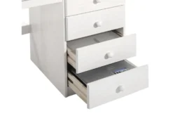 Bureau Multi Rangements Pin Massif Lasuré Blanc -Meubles Soldes Magasin meuble bureau 12851225