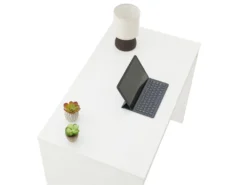 Bureau ALICE Table De Travail Avec 1 Niche De Rangement Sous Le Plateau, En Pin Massif Lasuré Blanc -Meubles Soldes Magasin meuble bureau 12851341