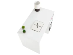 Bureau LIAM Avec Rangement Caisson Avec 2 étagères Réglables En Hauteur, En Pin Massif Lasuré Blanc -Meubles Soldes Magasin meuble bureau 12851467