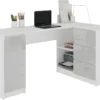 BALAUR - Bureau Informatique D'angle - 155x85x77 Cm - 3 Tiroirs - Table Ordinateur