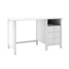 DAVA - Bureau 3 Tiroirs En Pin Massif Blanc