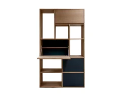 Composition Secrétaire Chêne Naturel Massif Et Laqué, 2 Tiroirs, 1 Abattant, 1 Relevant - 108L X 38P -Meubles Soldes Magasin meuble bureau 13135517