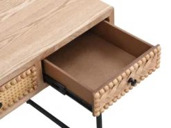 Bureau Avec 3 Tiroirs - MDF Et Métal - Coloris : Naturel Et Noir - AKIVI -Meubles Soldes Magasin meuble bureau 13226655