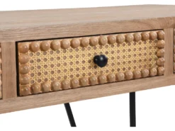 Bureau Avec 3 Tiroirs - MDF Et Métal - Coloris : Naturel Et Noir - AKIVI -Meubles Soldes Magasin meuble bureau 13226657