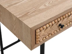 Bureau Avec 3 Tiroirs - MDF Et Métal - Coloris : Naturel Et Noir - AKIVI -Meubles Soldes Magasin meuble bureau 13226659