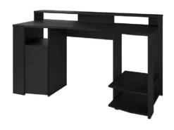 Bureau Gaming LED - Grande Zone De Jeu - Noir - L 152 X P 61,5 X H 86,7 Cm - GAMER -Meubles Soldes Magasin meuble bureau 13434535