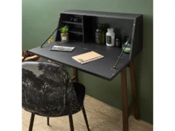 Cabinet Sur Pieds Hauts Bois Fonce Emile -Meubles Soldes Magasin meuble bureau 13505081