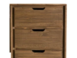 ANDREW - Bureau Scandi Bois Marron 6 Tiroirs Sapin -Meubles Soldes Magasin meuble bureau 14659753