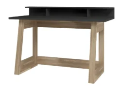 Bureau Gamer Avec Surmeuble 135 Cm Chêne Et Noir