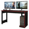Bureau Gamer Noir Et Rouge 136 Cm