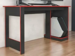 Bureau Gamer Noir Et Rouge 136 Cm -Meubles Soldes Magasin meuble bureau 15671459
