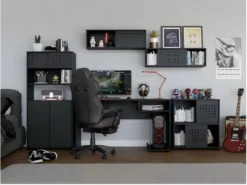 Bureau Gamer 136 Cm Noir 1 Niche -Meubles Soldes Magasin meuble bureau 15671467
