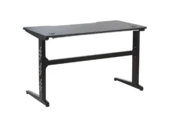 Bureau Gamer éclairage LED 120 X 60 Cm Noir DEXTER -Meubles Soldes Magasin meuble bureau 17130177