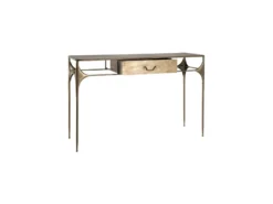 Bureau 1 Tiroir Métal Or Vieilli - ELUTAN -Meubles Soldes Magasin meuble bureau 17631699