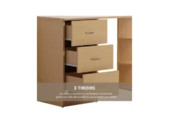 Bureau Informatique STANFORD Bois Clair -Meubles Soldes Magasin meuble bureau 19169467