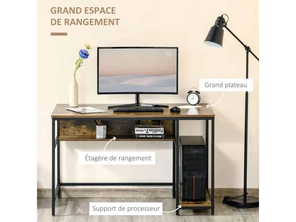 Bureau Design Industriel ANSELME Boisé Et Noir 5 Bureau Design Industriel ANSELME Boisé Et Noir – Image 5