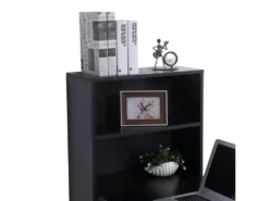 Bureau Multi-rangement Elina Noir -Meubles Soldes Magasin meuble bureau 19170355