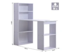 Bureau Multi-rangement Elina Blanc -Meubles Soldes Magasin meuble bureau 19170535