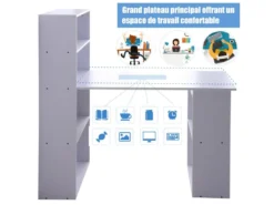 Bureau Multi-rangement Elina Blanc -Meubles Soldes Magasin meuble bureau 19170537