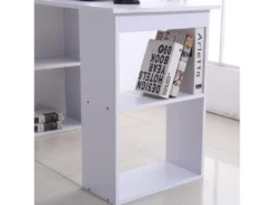 Bureau Multi-rangement Elina Blanc -Meubles Soldes Magasin meuble bureau 19170547