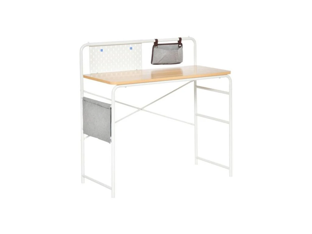 Bureau Informatique LILIA Blanc Et Bois Clair 1 Bureau Informatique LILIA Blanc Et Bois Clair