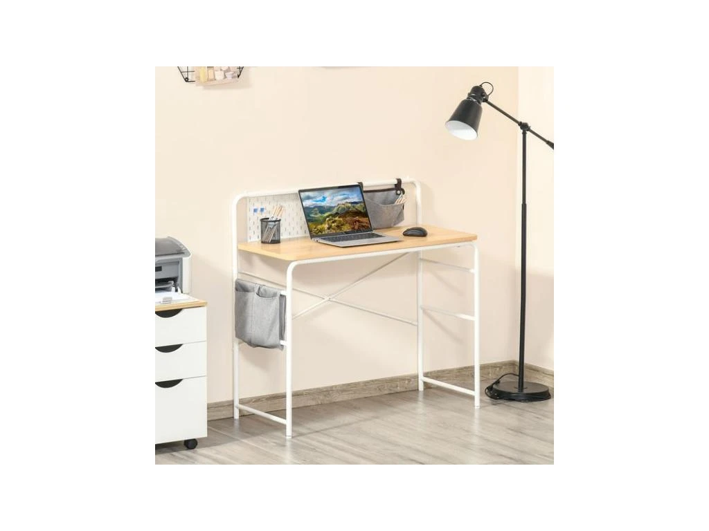 Bureau Informatique LILIA Blanc Et Bois Clair 2 Bureau Informatique LILIA Blanc Et Bois Clair – Image 2