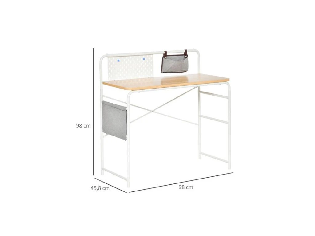 Bureau Informatique LILIA Blanc Et Bois Clair 3 Bureau Informatique LILIA Blanc Et Bois Clair – Image 3