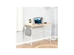 Bureau Informatique LILIA Blanc Et Bois Clair 12 Bureau Informatique LILIA Blanc Et Bois Clair -Meubles Soldes Magasin meuble bureau 19170659