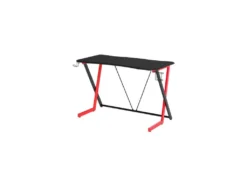 Bureau Gaming La Meilleraie En Bois Mdf Style Fibre De Carbone Noir / Rouge