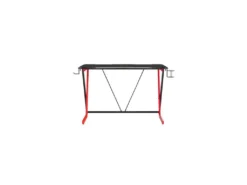 Bureau Gaming La Meilleraie En Bois Mdf Style Fibre De Carbone Noir / Rouge -Meubles Soldes Magasin meuble bureau 19170705