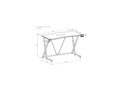 Bureau Gaming La Meilleraie En Bois Mdf Style Fibre De Carbone Noir / Rouge -Meubles Soldes Magasin meuble bureau 19170707