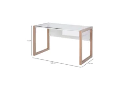 Bureau STANFORD Blanc Et Bois -Meubles Soldes Magasin meuble bureau 19192815