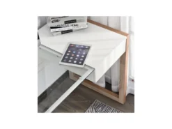 Bureau STANFORD Blanc Et Bois -Meubles Soldes Magasin meuble bureau 19192817