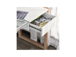 Bureau STANFORD Blanc Et Bois -Meubles Soldes Magasin meuble bureau 19192819