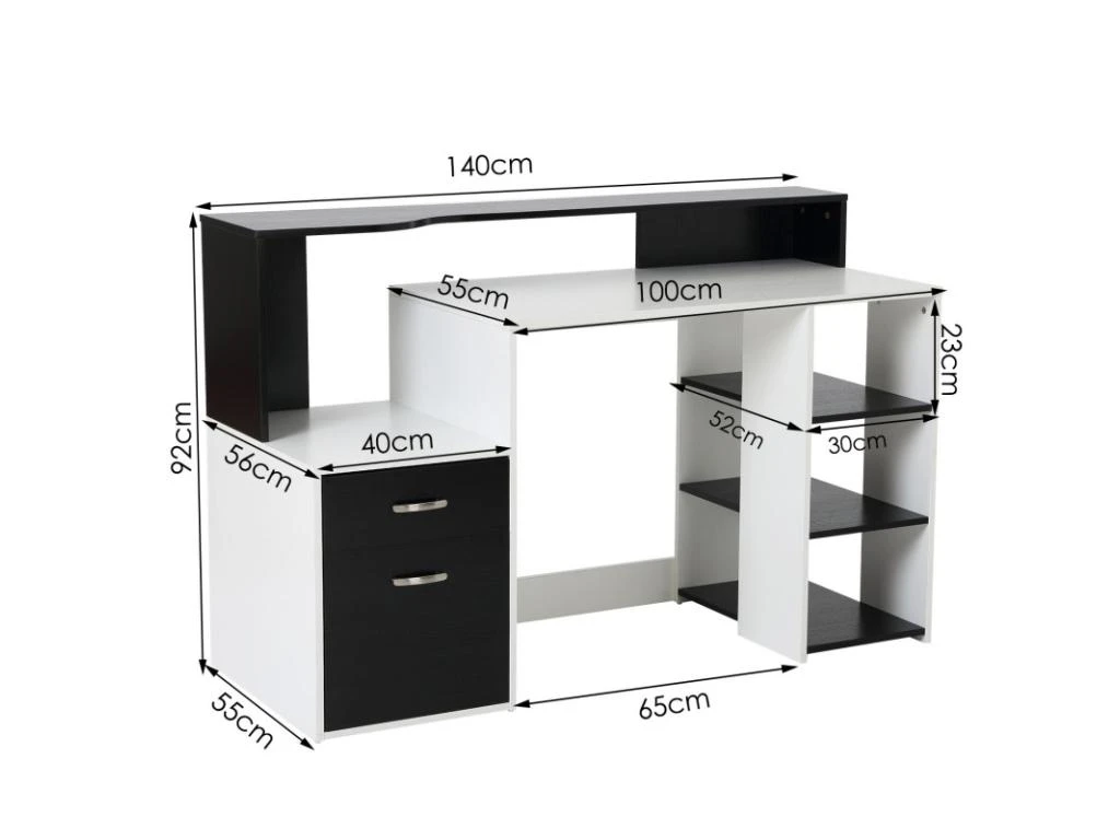 Bureau Informatique Ase Noir Et Blanc 3 Bureau Informatique Ase Noir Et Blanc – Image 3