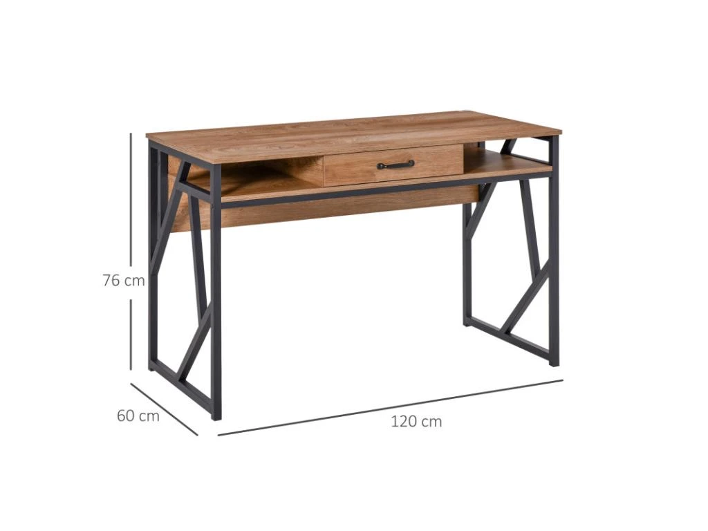 Bureau Industriel GIULIA Aspect Bois De Noyer 3 Bureau Industriel GIULIA Aspect Bois De Noyer – Image 3