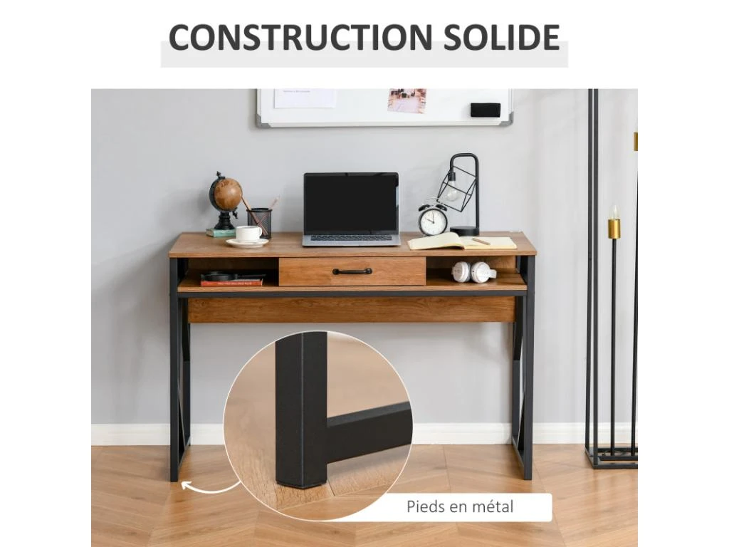 Bureau Industriel GIULIA Aspect Bois De Noyer 5 Bureau Industriel GIULIA Aspect Bois De Noyer – Image 5